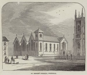 St George Okulları, Sheffield (gravür) by English School