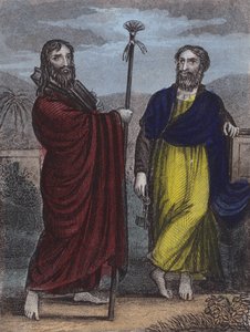 St James the Great, St Peter (renkli gravür) by English School