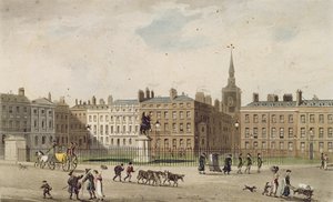 St. James Meydanı, 1812 (renkli aquatint) by English School