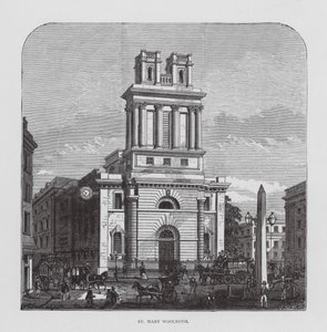 St Mary Woolnoth (lito) by English School