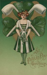 Aziz Patrick Günü Kartı (renkli taş baskı) by English School