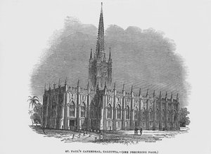 St Paul Katedrali, Kalküta (gravür) by English School