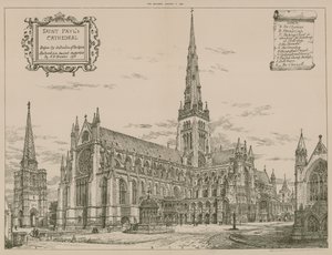 St Paul Katedrali, Londra, kulenin yıkılmasından önce by English School