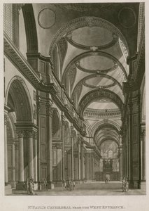 batı girişinden St Paul Katedrali Londra, by English School
