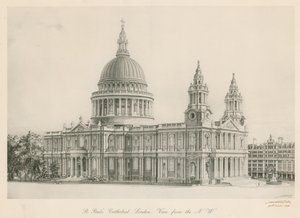 St Pauls Katedrali, Londra, kuzey batıdan görünüm by English School