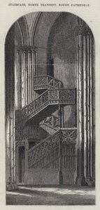 Merdiven, Kuzey Transept, Rouen Katedrali (gravür) by English School