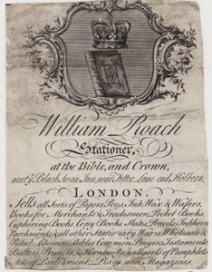 Kırtasiyeci, William Roach, ticaret kartı by English School