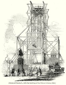 Nelson Sütunu Binası ile I. Charles Heykeli by English School