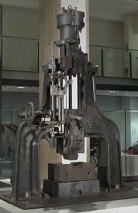 James Nasmyth (1808-90) tarafından tasarlanan buharlı çekiç, 1850 dolayları (metal) by English School