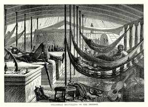 Orinoco Üzerinde Seyahat Eden Vapur (gravür) by English School