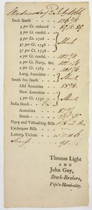 Borsa Komisyoncuları Tally Sheet, 1766 by English School