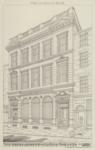 Stourbridge ve Kidderminster Bank, Worcester (gravür) by English School