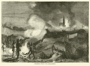 Bombardıman sırasında Strasburg, Eylül 1870 by English School