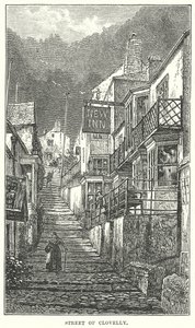 Clovelly Sokağı (gravür) by English School