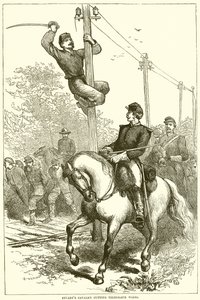 Stuarts Süvarileri telgraf tellerini kesiyor by English School