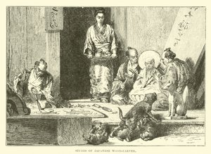 Japon ahşap oymacısı stüdyosu by English School