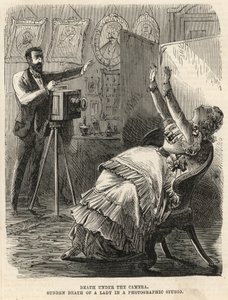 Fotoğraf stüdyosunda bir kadının ani ölümü (gravür) by English School