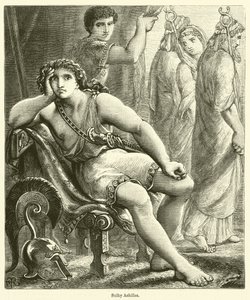 Sulky Achilles (gravür) by English School