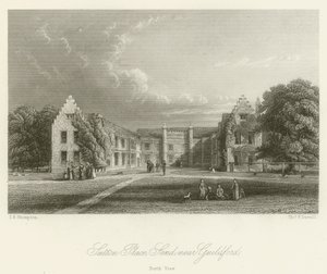 Sutton Place, Gönder, Guildford yakınlarında, Kuzey Görünümü (gravür) by English School