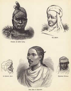 Tawhiao, Maori Kralı, Mehdi, Risharin Arap, Habeş Kralı John, Hartum Kadını (gravür) by English School