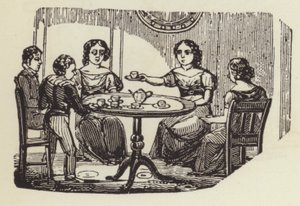Evde çay (gravür) by English School
