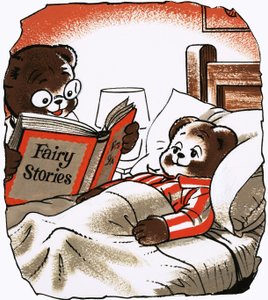 Teddy Bear in bed by English School
