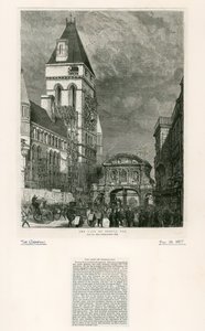 Temple Bar, Londra. yıkım, 1877 by English School