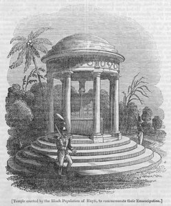 Hayti Kara Nüfusu tarafından Kurtuluşlarını anmak için dikilen tapınak (gravür) by English School