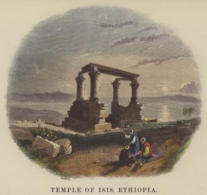 İsis Tapınağı, Etiyopya (renkli gravür) by English School