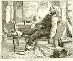 Akşam Yemeği Sonrası Şekerleme. F. Weekes tarafından by English School