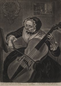 The Aged Trifler, c.1750 (mezzotint) by English School