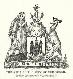 Edinburgh şehrinin arması (gravür) by English School