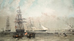 Kraliyet Yatının Gravesend Açıklarına Gelişi, 7 Mart 1863, A Memorial of the Marriage of the Marriage of Edward VII ve Alexandra of Danish, pub. 1864