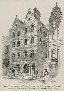 Athenaeum ve Notes and Queries Breams Buildings, Chancery Lane, Londra