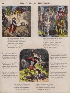 The Babes In The Wood (renkli gravür) by English School
