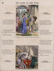The Babes In The Wood (renkli gravür) by English School