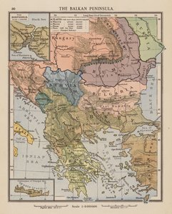 Balkan Yarımadası (renkli lito) by English School