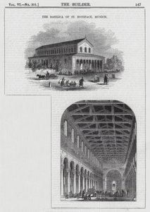 Aziz Boniface Bazilikası, Münih (gravür) by English School
