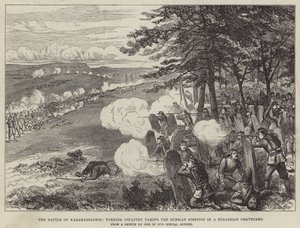 Karahassankoi Muharebesi, Bulgar Mezarlığında Rus Pozisyonunu Alan Türk Piyade (gravür) by English School