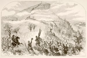 Gözetleme Dağı Savaşı (litho) by English School