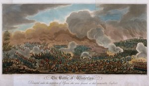Waterloo Savaşı, 1815, 1817 (aquatint) by English School