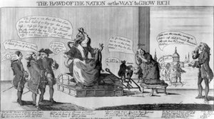 The Bawd of the Nation veya The Way to Grow Rich, Matthew Darly tarafından yayınlandı, 1757 by English School