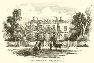 Piskoposluk Sarayı, Lichfield (gravür) by English School