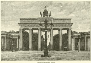 Brandenburg Kapısı, Berlin, 1870 by English School