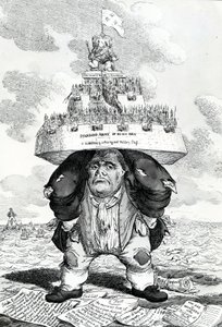 Britanya Atlası ya da barışın kurulmasını destekleyen John Bull, Charles Williams tarafından basılmış, 1816 by English School