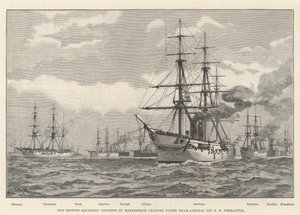 Tümamiral Sir ER Fremantle (gravür) altında Mozambik Kanalı