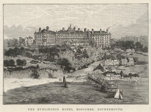 Burlington Hotel, Boscombe, Bournemouth (gravür) by English School