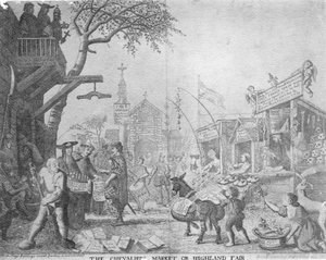 Chevaliers Market veya Highland Fair, George Bickham the Younger tarafından yayınlandı, 1745 by English School