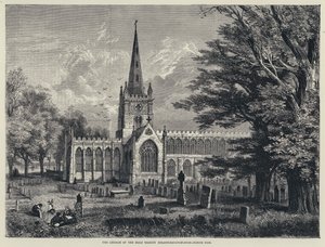 Holy Trinity Kilisesi, Stratford-upon-Avon, Kuzey Tarafı (gravür) by English School