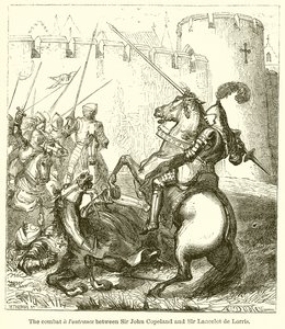 Sir John Copeland ve Sir Lancelot de Lorris arasındaki Savaş ve Dövüş by English School